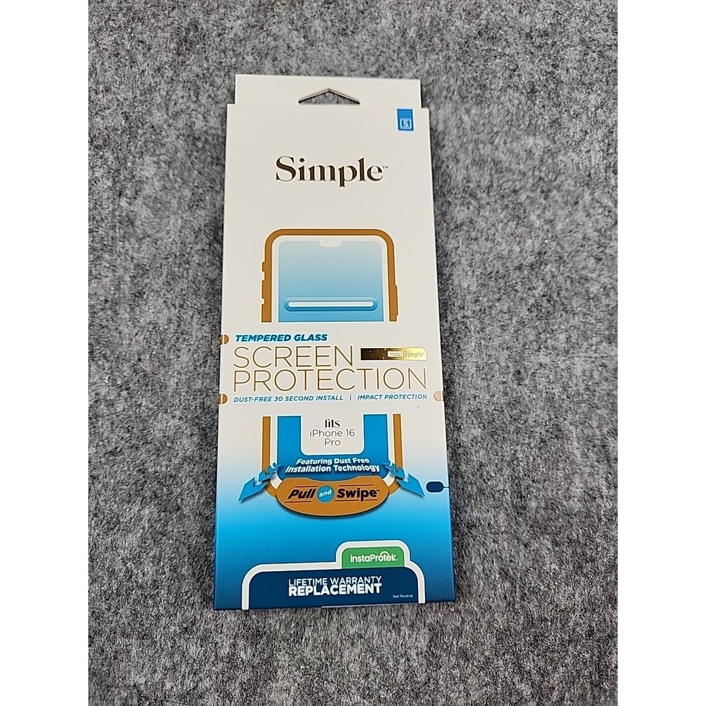 Simple iPhone‎ 16 Pro Tempered Glass Screen Protector